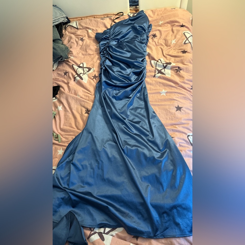 Windsor Blue Cowl Neck Maxi Gown